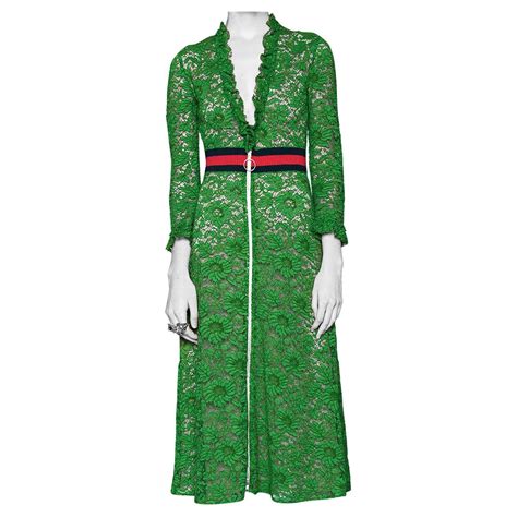 gucci dress green lace|Gucci pleated dress.